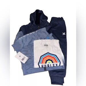 Hurley Boys 4t 3piece Sweatsuit NWT Blue/white Dry-fit Orig.$58